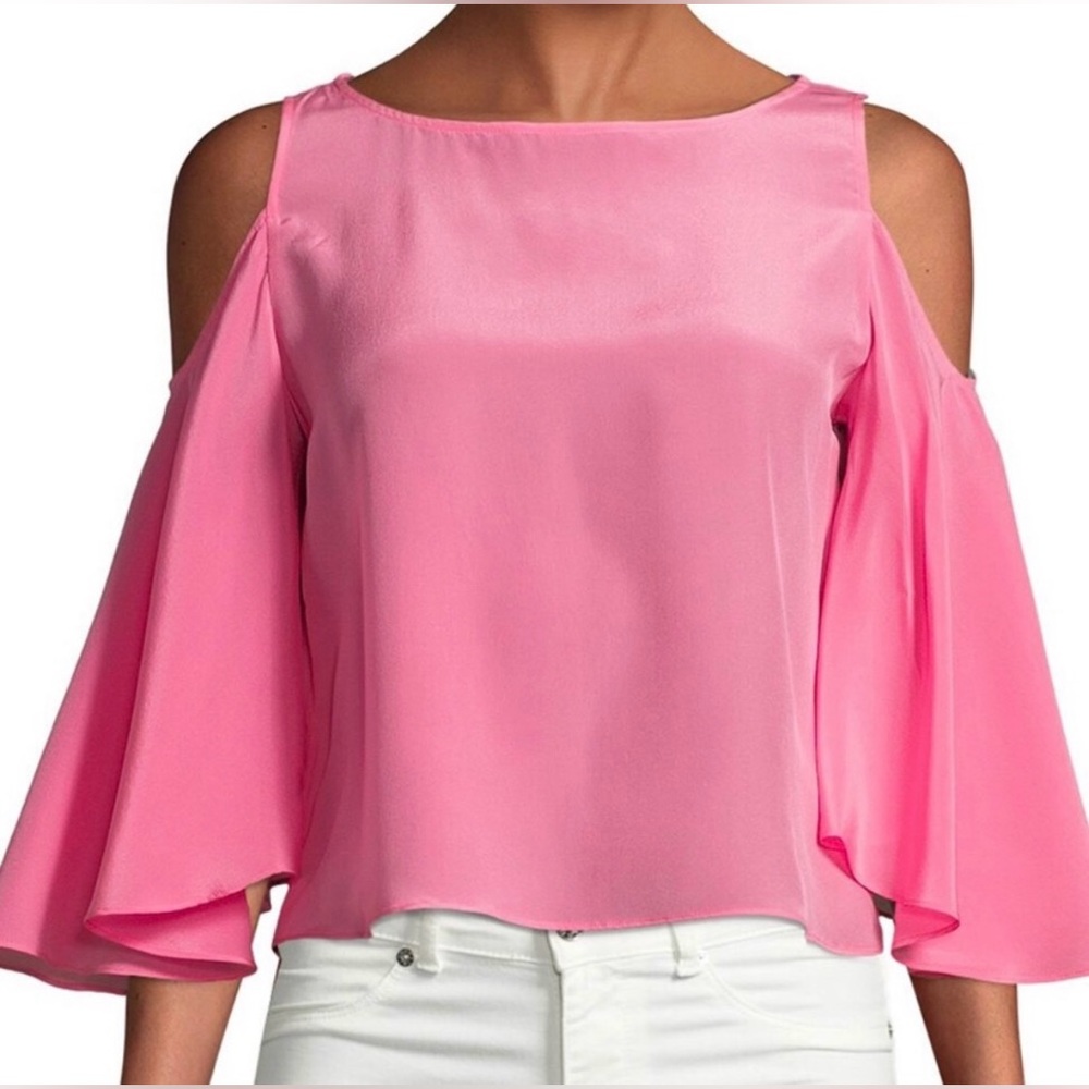 Bailey 44 Sun Drop Pink Women’s Silk Flared Sleeve Top Size XS